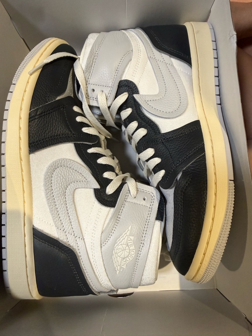 Jordan Men’s High-Top Sneakers - White/Black/Cream